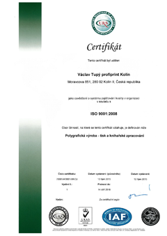 Certifikt ISO 9001:2008